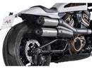 Sportster S 2in2 Racing Muffler & Mid-Pipe Set Endcap Tracker Carbon Stainless Steel Satin