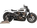 Sportster S 2in2 Racing Muffler & Mid-Pipe Set Endcap Tracker Carbon Black Ceramic Coated