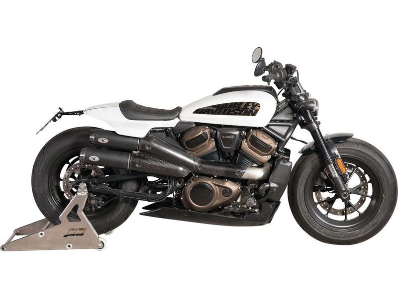 Sportster S 2in2 Racing Muffler & Mid-Pipe Set Endcap Tracker Carbon Black Ceramic Coated