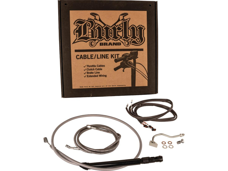 Bagger Bar Cable Kit Stainless Steel Clear Coated ABS 15 Inch For 21-23 Touring