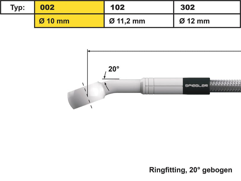 Vario Line Banjo Fitting Type 002 20 Degree Elbow Stainless Steel 10 MM