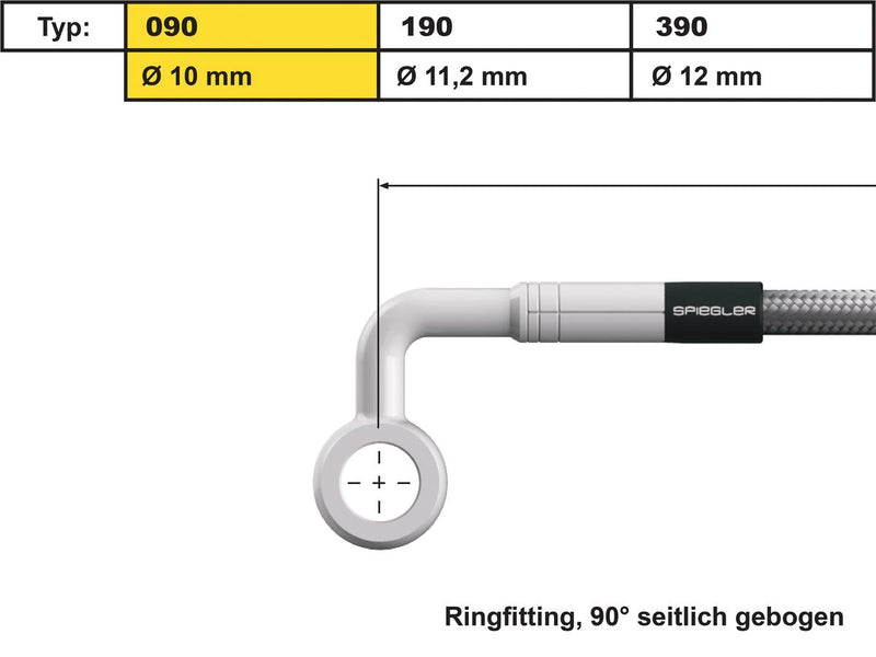 Vario Line Banjo Fitting Type 090 90 Degree Side Bend Abs Block Stainless Steel 10 MM