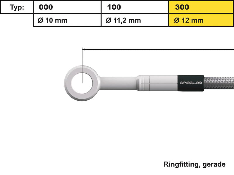 Vario Line Banjo Fitting Type 300 Straight Stainless Steel 12 MM