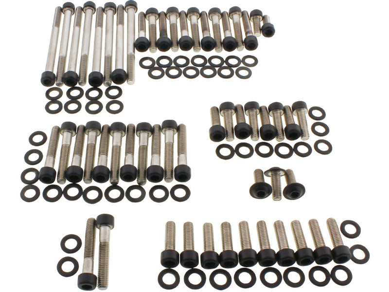 Complete Engine Screw Kit Gloss Black Powder Coated For 21-23 Sportster RH