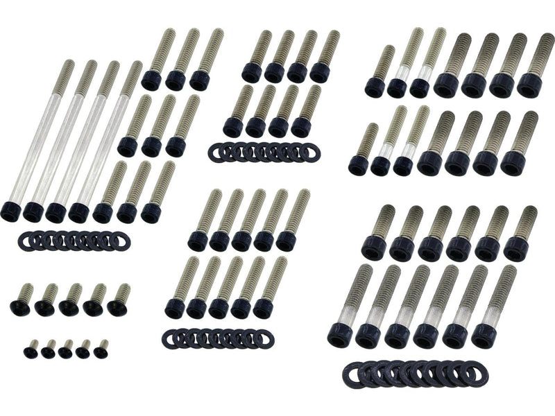 Complete Engine Screw Kit Gloss Black Powder Coated For 89-98 Softail