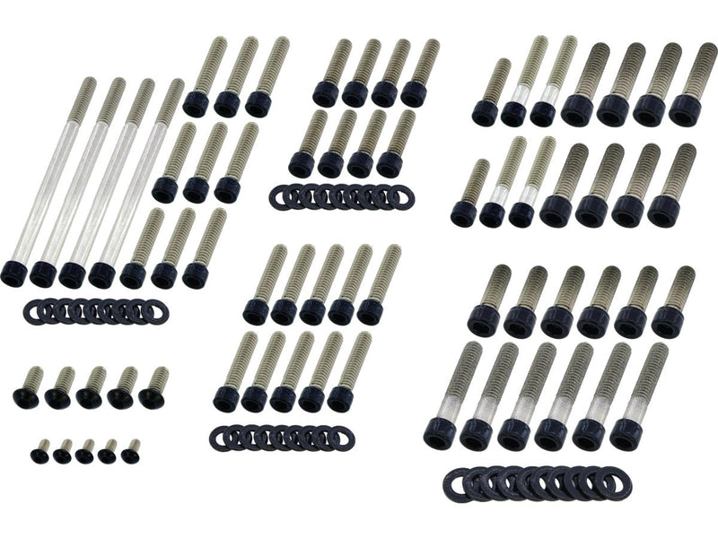 Complete Engine Screw Kit Gloss Black Powder Coated For 87-98 Touring