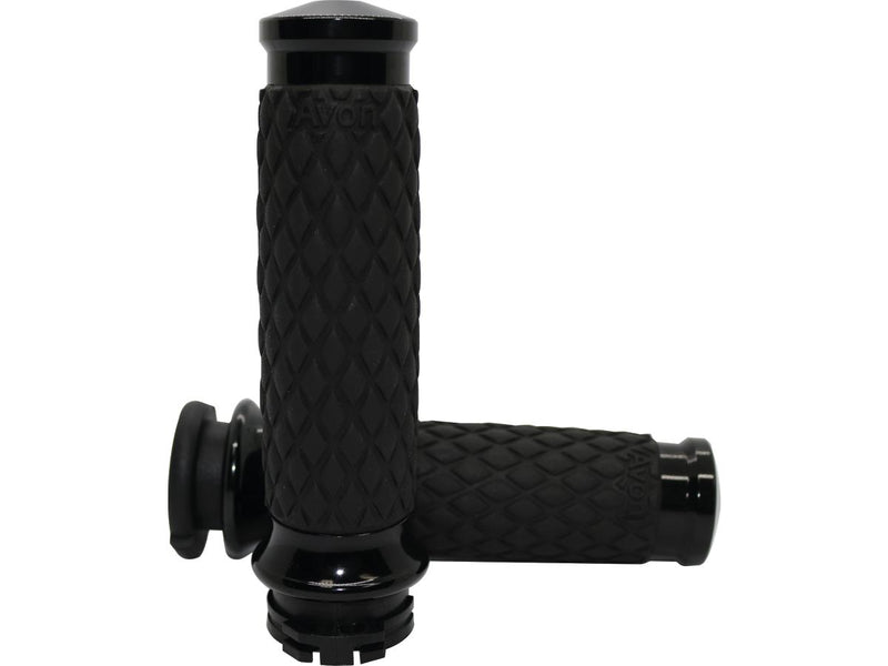 Diamond Contour Grips Black 1 Inch Throttle By Wire