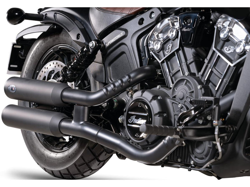 Double Slip-On Muffler Set Endcap Chubby Black Ceramic Coated For 21-24 Chief Dark Horse