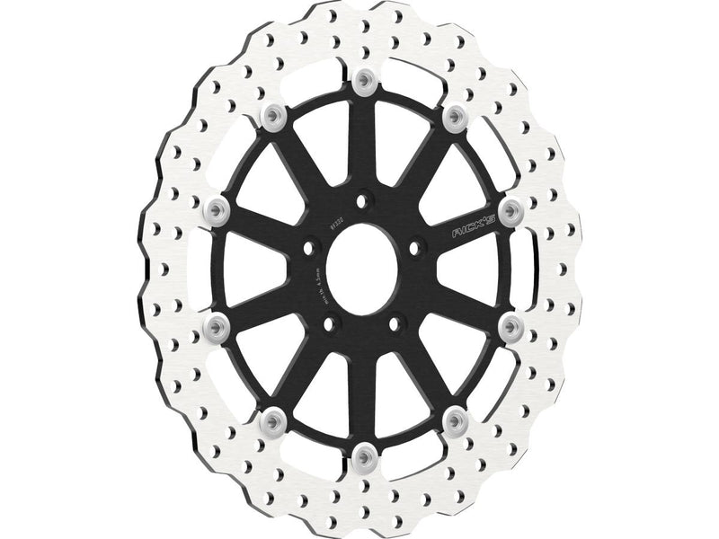 Steve Wave Design Floating Brake Disc Black Carrier For 5 X 3/8 Inch Brake Disc Fixation Stainless Steel 11.8 Inch Rear