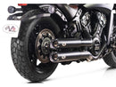 Double Slip-On Muffler Set Endcap Revolver Black Ceramic Coated For 15-20 Scout