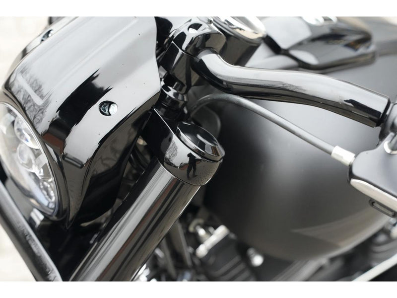 Upper Fork End Caps Black For 84-17 Softail