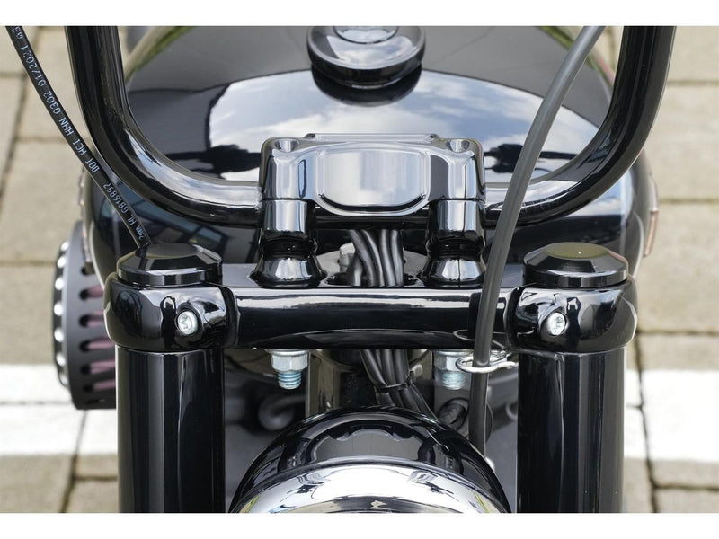 Upper Fork End Caps Black For 84-17 Softail