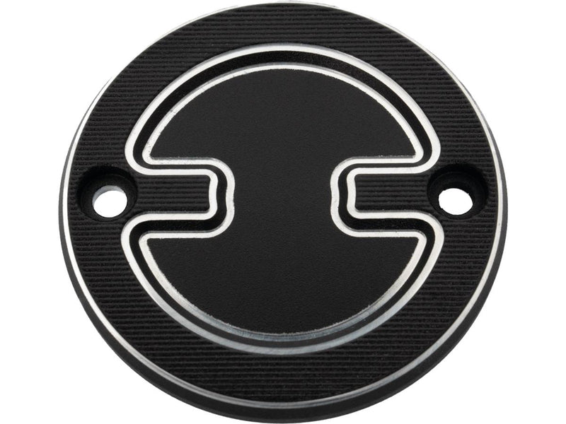 TB-S Timer Cover Black Cut Anodized For 18-24 Softail