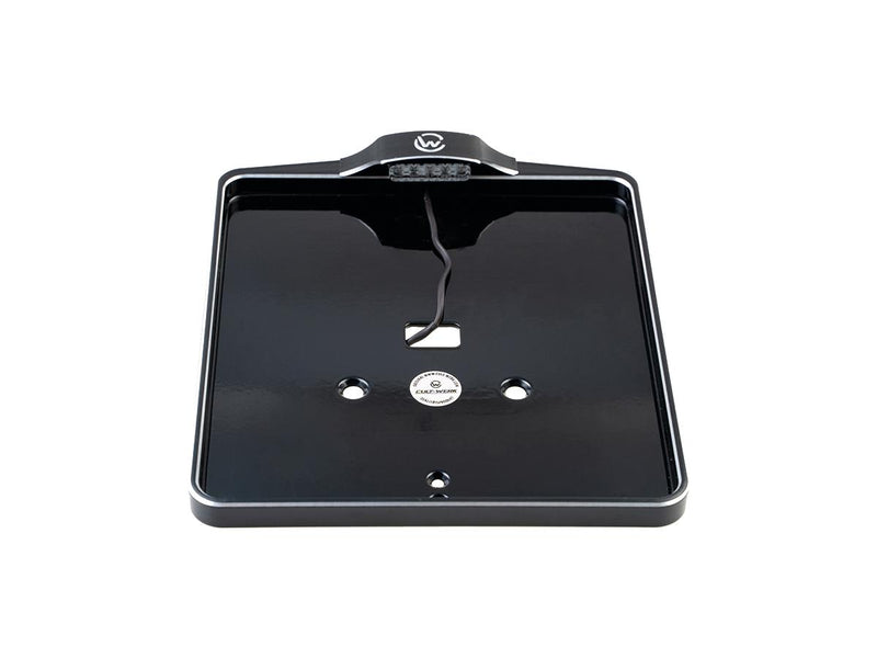 Mid-Mount License Plate Base Plate Kit Germany 180 X 200 MM Black Cut