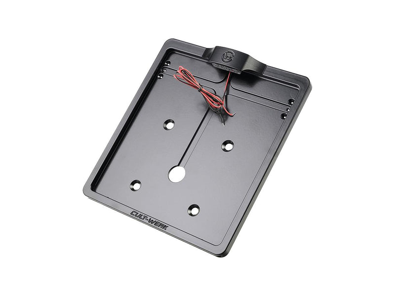 Mid-Mount License Plate Bracket And Base Plate Kit V1 / Germany: 180 X 200 MM / Without 3-In-1 Turn Signals Black Satin