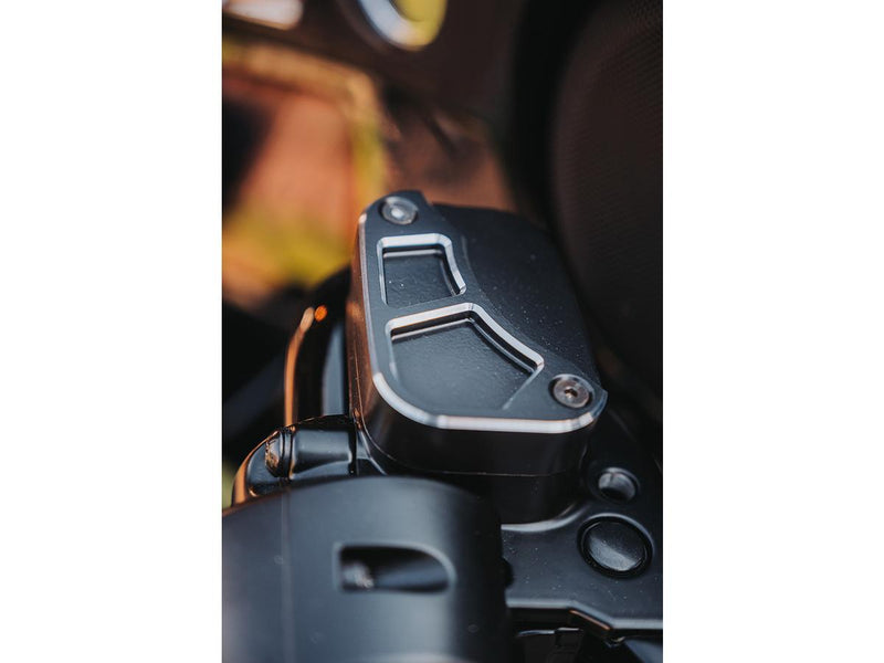 Front Brake Master Cylinder Cover Racing Black Cut