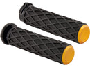 Diamond Grips Black Rubber/ Gold Endcap 1 Inch Throttle By Wire