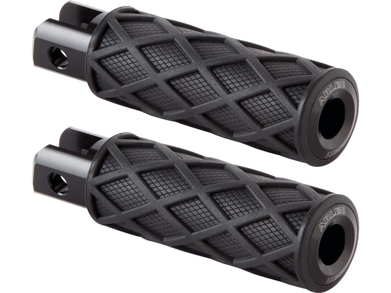 Diamond Footpegs Black Rubber Peg/Black End Cap