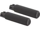 Knurled Rubber Passenger Pegs Black Rubber Black Endcap