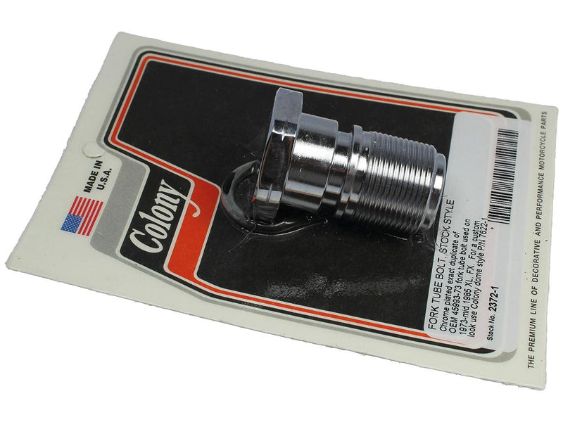 Stock Style Fork Tube Cap With O-Ring Chrome For 73-86 Sportster