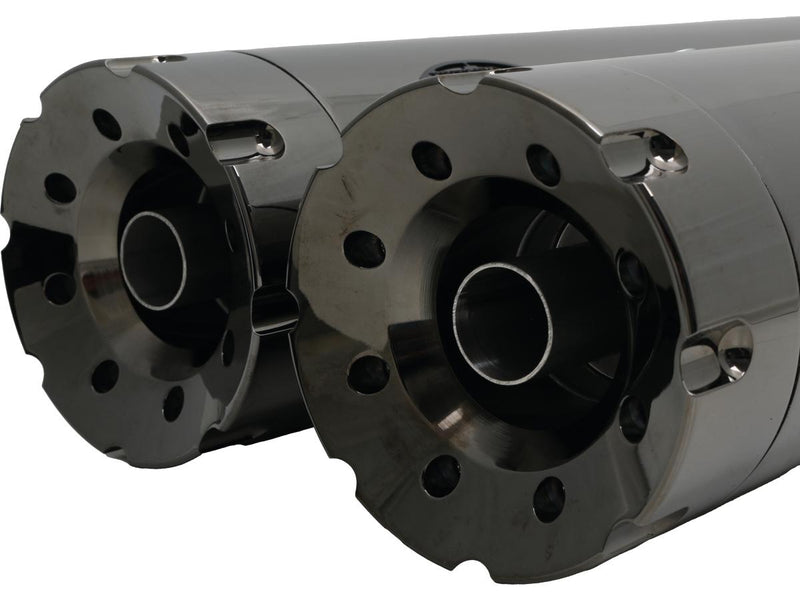 Double Slip-On Muffler Set Endcap Revolver Dark Chrome