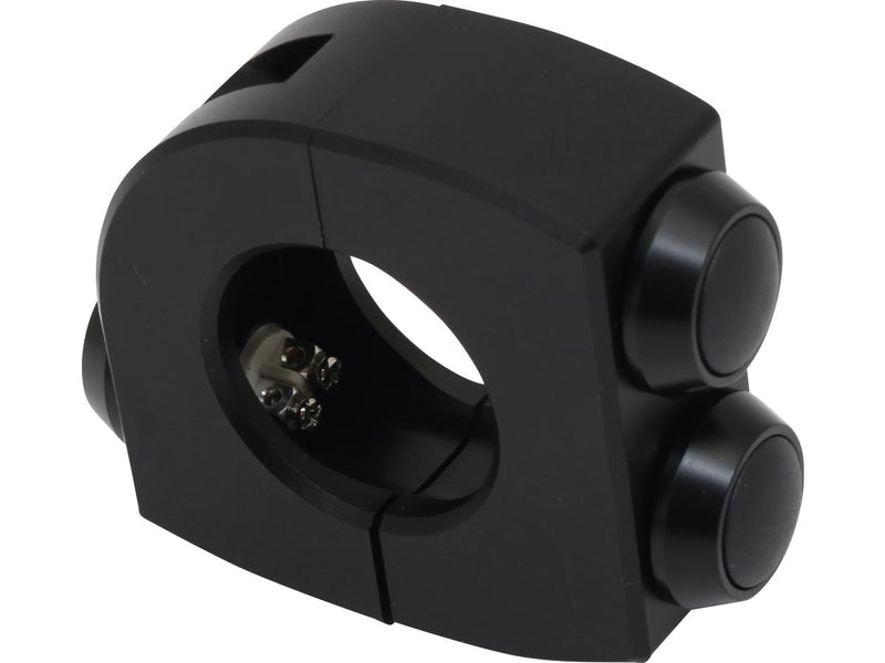 mo.switch Push-Button Clamp For 1" Or 7/8" Handlebars 3 Black Button Gloss Black Anodized