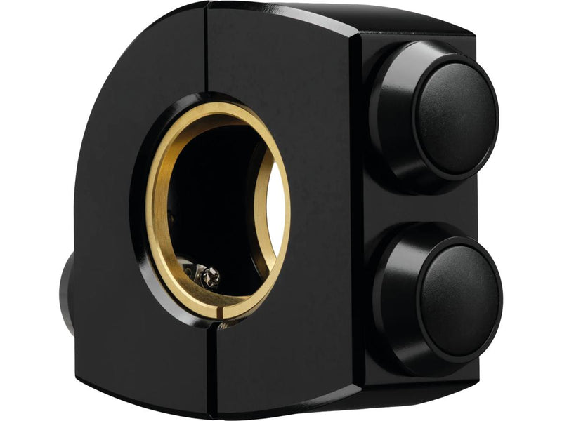 mo.switch Push-Button Clamp For 1" Or 7/8" Handlebars 3 Black Button Gloss Black Anodized