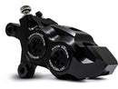 Race Series Monoblock Brake Caliper Black Anodized Billet Bore Caps Black Anodized Front Left