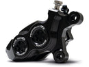 Race Series Monoblock Brake Caliper Black Anodized Billet Bore Caps Black Anodized Front Right