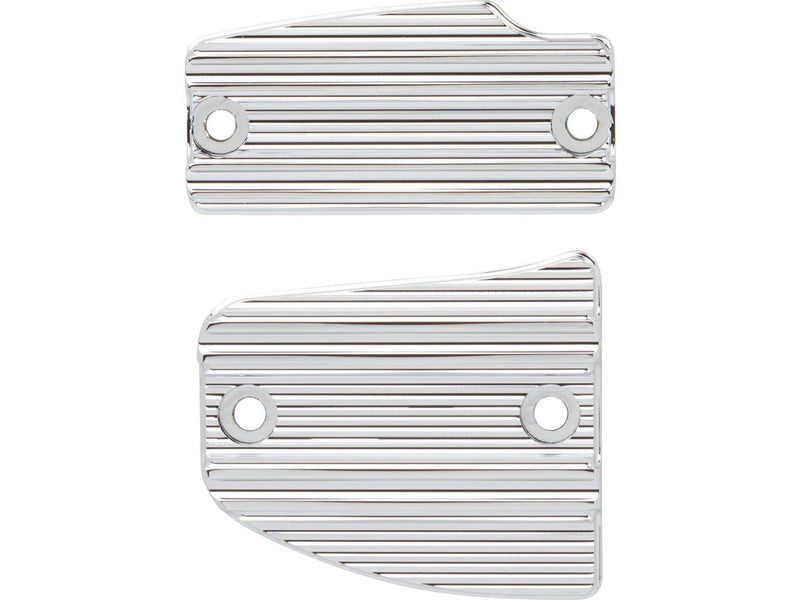 10-Gauge Front & Rear Master Cylinder Cover Kit Chrome