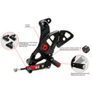 Adjustable Rear Sets Black For Ducati