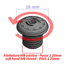 Mirror Blanking Plug M8 Thread LH Black For Ducati ST2 1997-2003