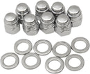 Chrome Cap Nut Kit Chrome / Silver For Harley Davidson E 1000 1936-1952