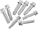 12-Point Lifter Base Screws Chrome / Silver For Harley Davidson FL 1200 1976-1977 - 1/4 Inch-20