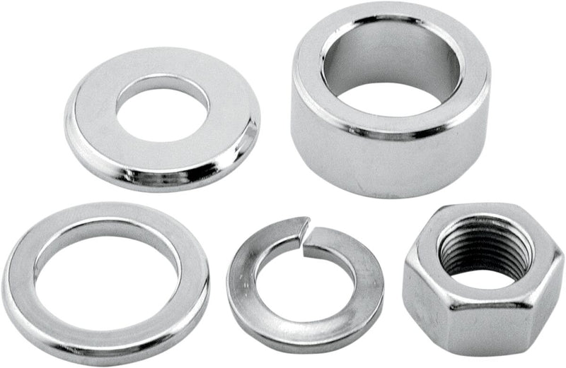 Axle Spacer/Nut Kit Chrome / Silver For Harley Davidson FXD 1450 2000-2003