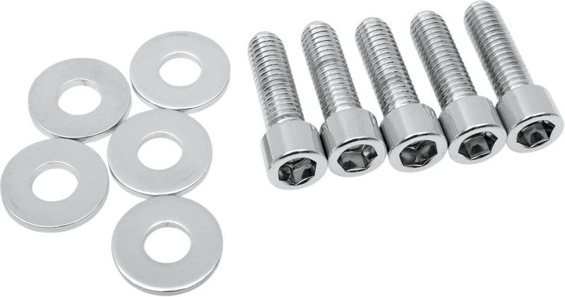 Rotor, Sprocket and Belt Mounting Hardware Kit Chrome / Polished / Silver For Harley Davidson FLH 1340 1982-1984 - 38.1 MM