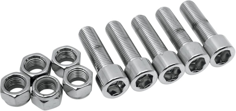 Rotor, Sprocket and Belt Mounting Hardware Kit Chrome / Polished / Silver For Harley Davidson FXRS 1340 1986-1992 - 38.1 MM