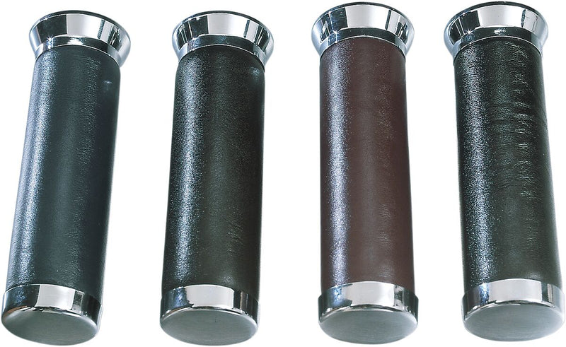 Leather-Covered Grips Black For Honda GL 1200