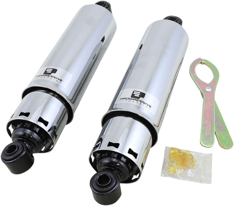 412 Series Shocks Chrome For Harley Davidson FL 1200 1973-1977 - 12 Inch