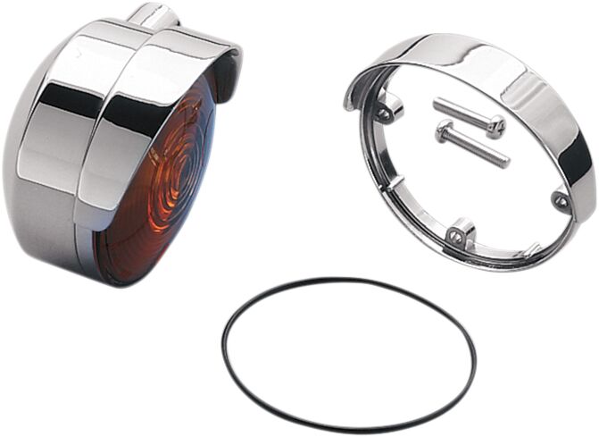 Die-Cast Turn Signal Visors Chrome - 82.6 MM | Vendor No 73021