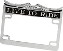 Live To Ride License Plate Frame Black / Chrome | Vendor No 28-6014-BC732