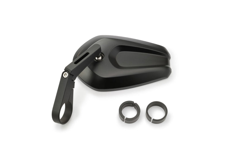 "D-MIRROR-13" CAVE-1 Aluminium+ABS Bar End Mirror Black Short