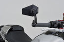 "D-MIRROR-6" Aluminium Bar End Mirror Black Long Type-U