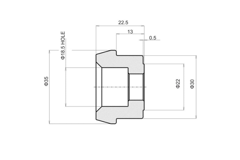 "D-MIRROR" Bar End Mirror Adapter BMW R nineT Black