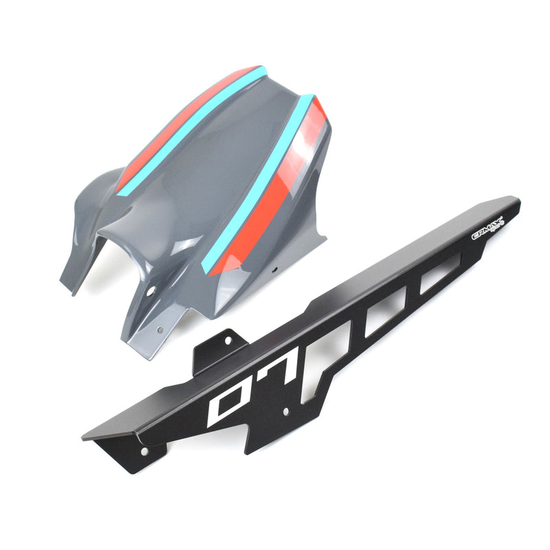 Hugger with Aluminium Chainguard For Storm Fluo Tri Colour (Storm/Red/Blue) For Yamaha MT-07 2021-Current