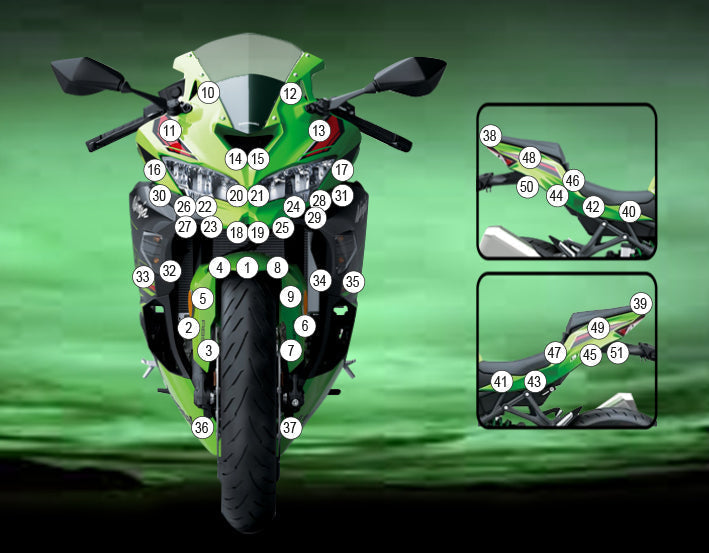 Stone Chip Protection Kit Clear Gloss For Kawasaki Ninja ZX-4RR 2023-Current