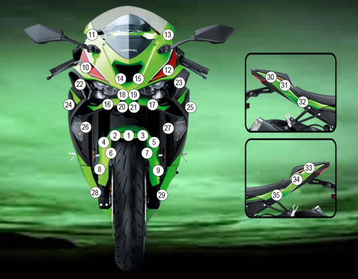 Stone Chip Protection Kit Clear Gloss For Kawasaki Ninja ZX-6R 2023-Current