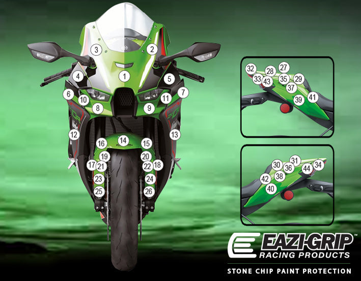 Stone Chip Protection Kit Clear Gloss For Kawasaki ZX-102021-Current