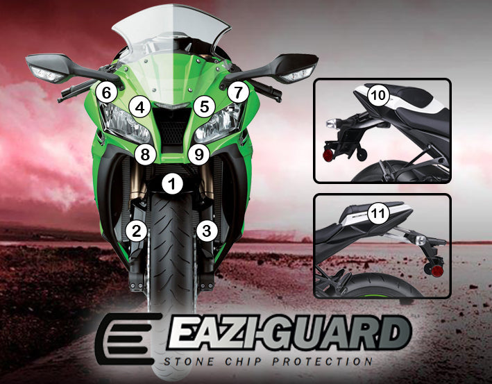 Stone Chip Protection Kit Clear Gloss For Kawasaki ZX10-R 2011-2015