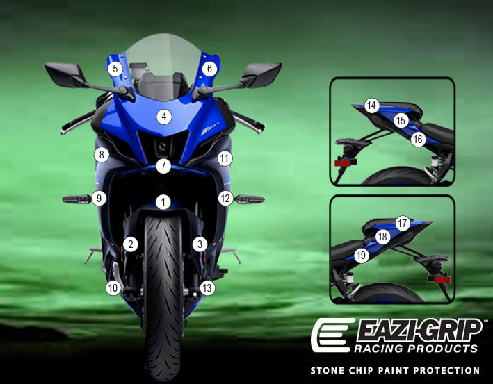 Stone Chip Protection Kit Clear Gloss For Yamaha YZF-R7 2021-Current